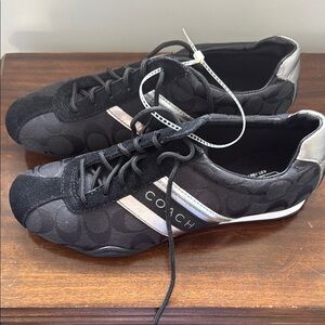 Coach Women’s Black and Metallic Sneakers